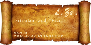 Leimeter Zsófia névjegykártya
